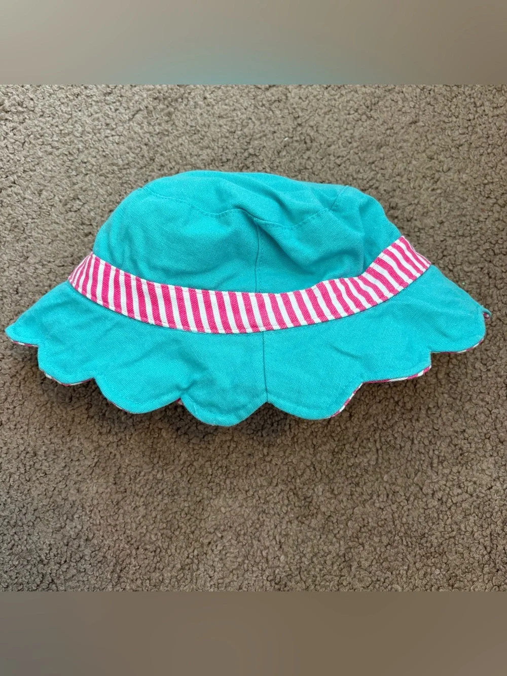 Vineyard Vines Toddler Girls Reversible Sun Hat Striped Whale Pink/White/Blue OS